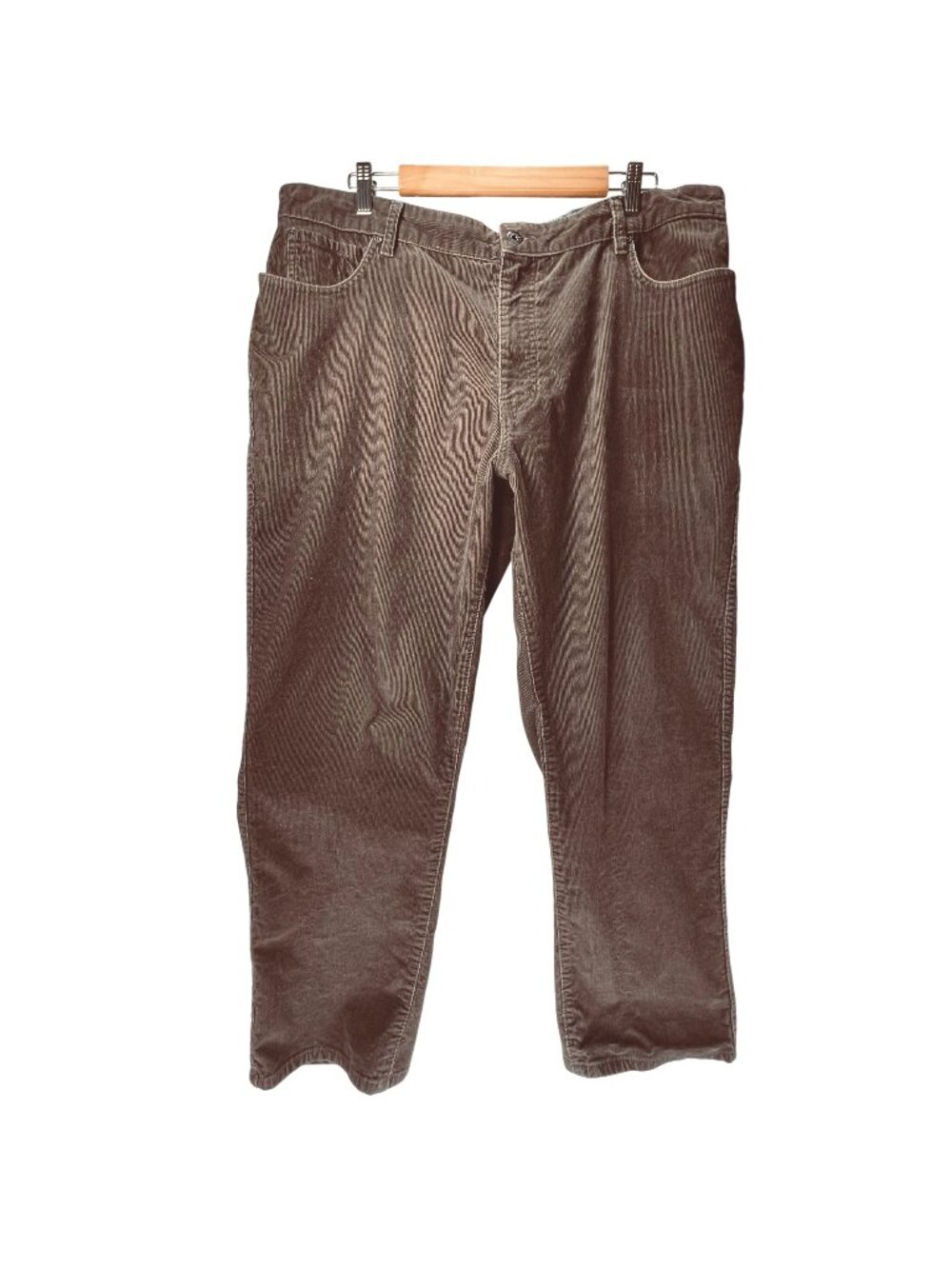 LL Bean Natural Fit Brown Corduroy Pants 40W 29L Mens Dark Chocolate Casual